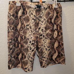 Snake print biker shorts